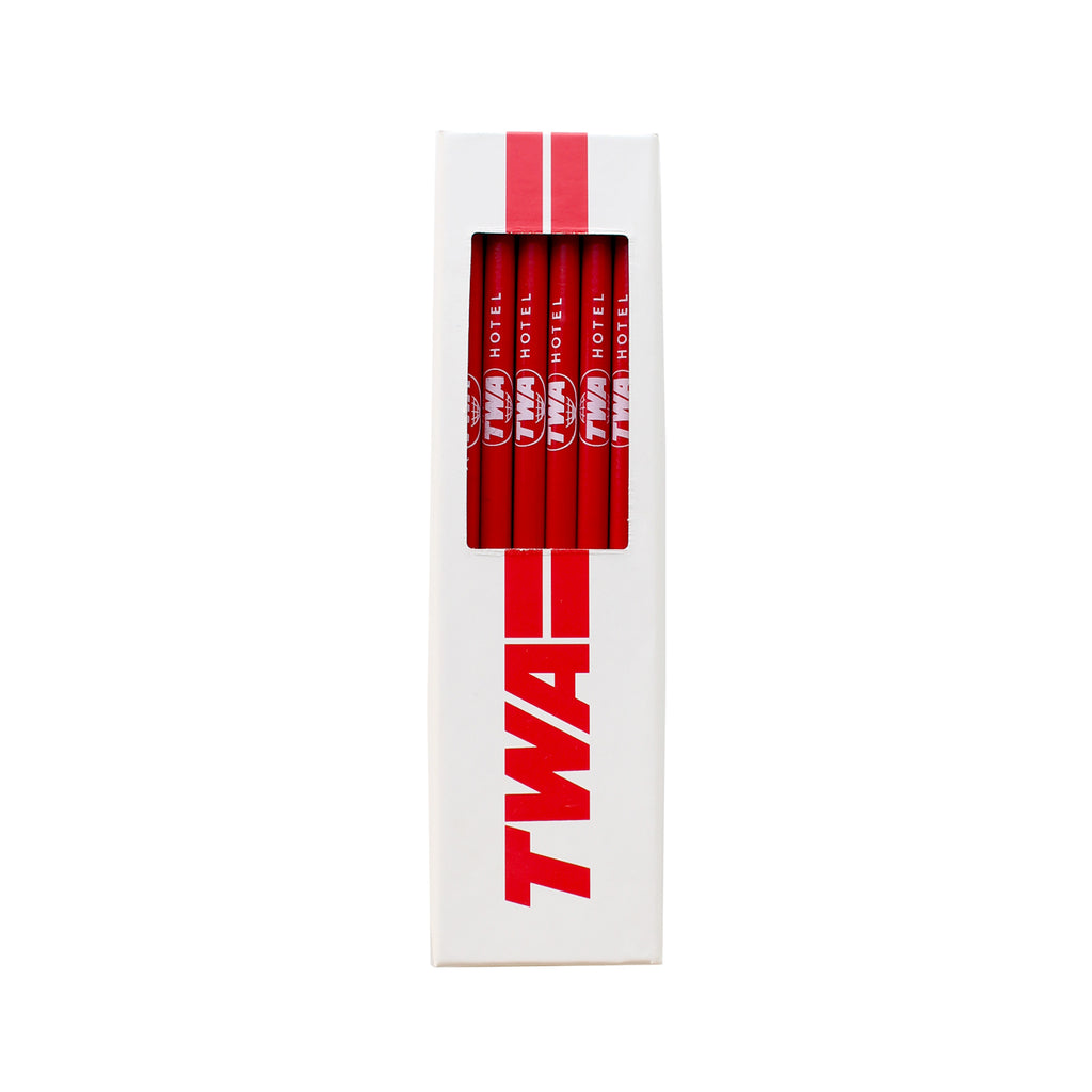 TWA Hotel Musgrave Red Pencil Set of 12 Front of Set