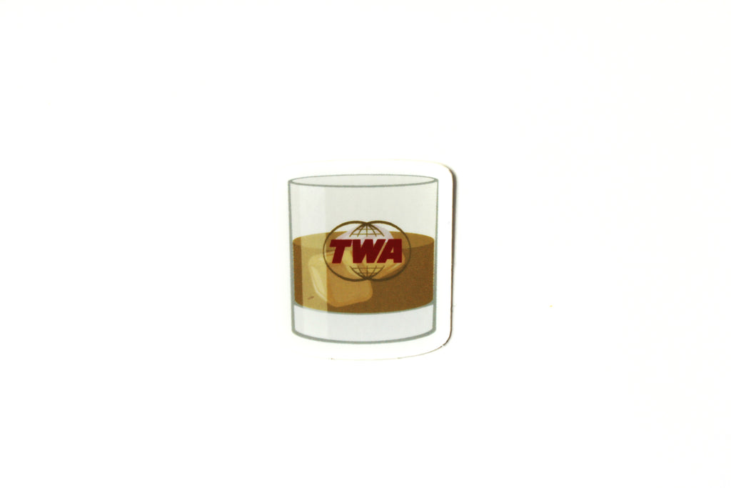TWA Rocks Glass Sticker
