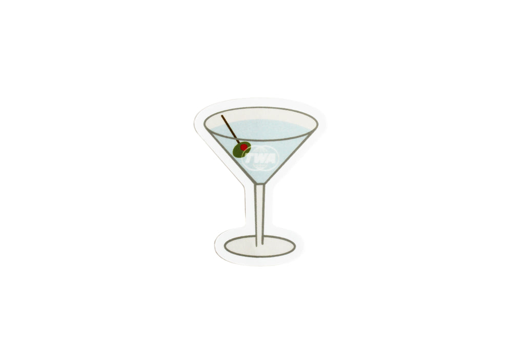 TWA Martini Glass Sticker