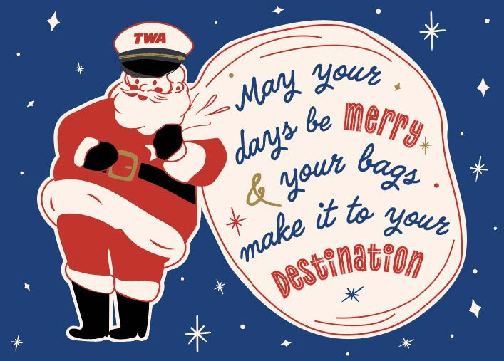 TWA Pilot Santa Card