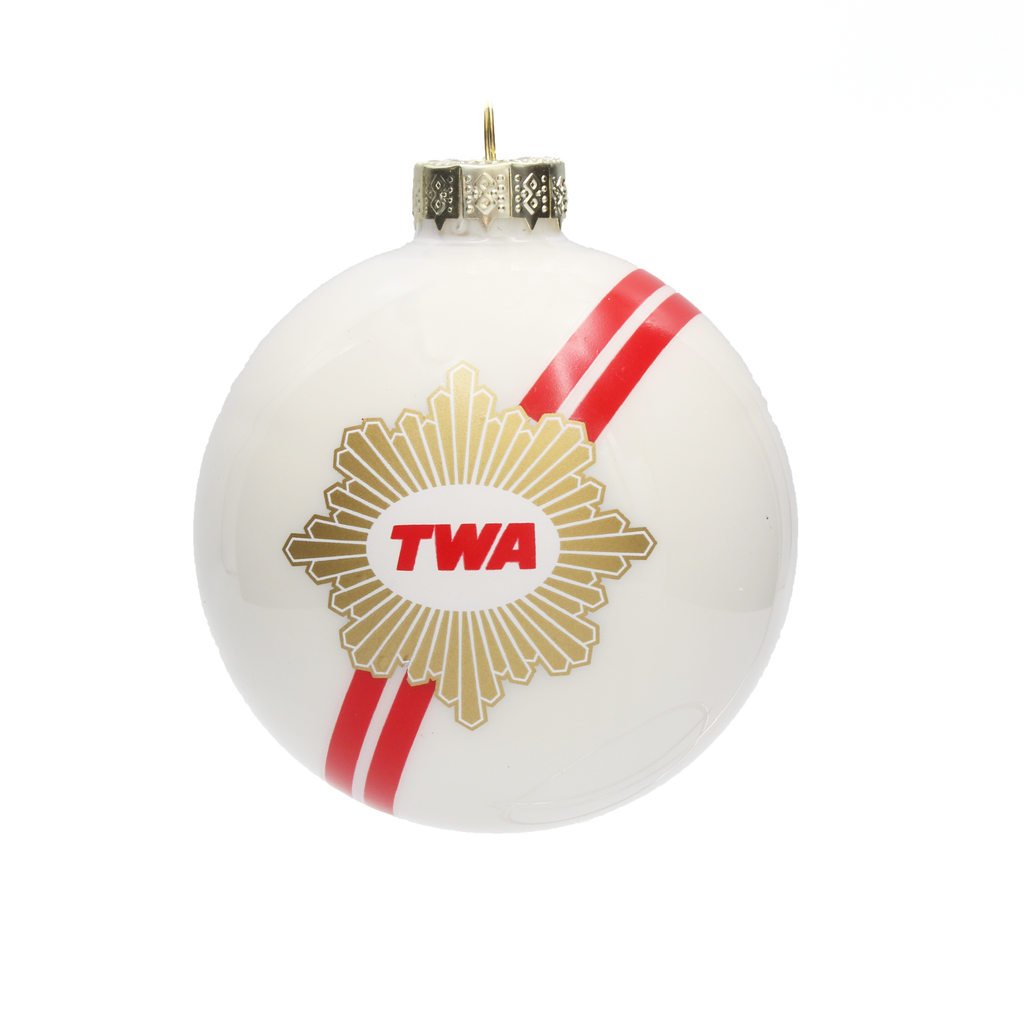 TWA Royal Ambassador Logo Glass Ball Ornament